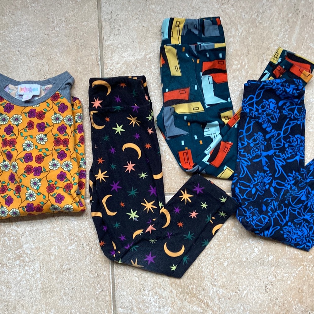 Lot of LulaRoe Kids Leggings and Shirt